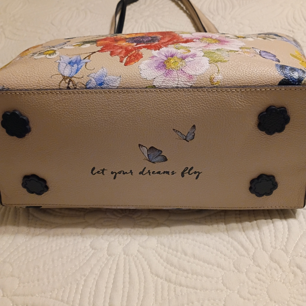 Brighton Floral Tote with Multicolor Blooms - Picture 3 of 4
